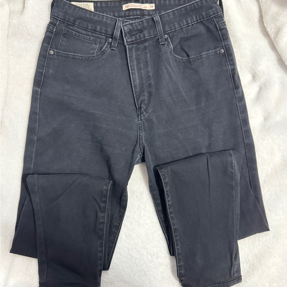 Levi's Women Dark Charcoal Slim Straight Jeans